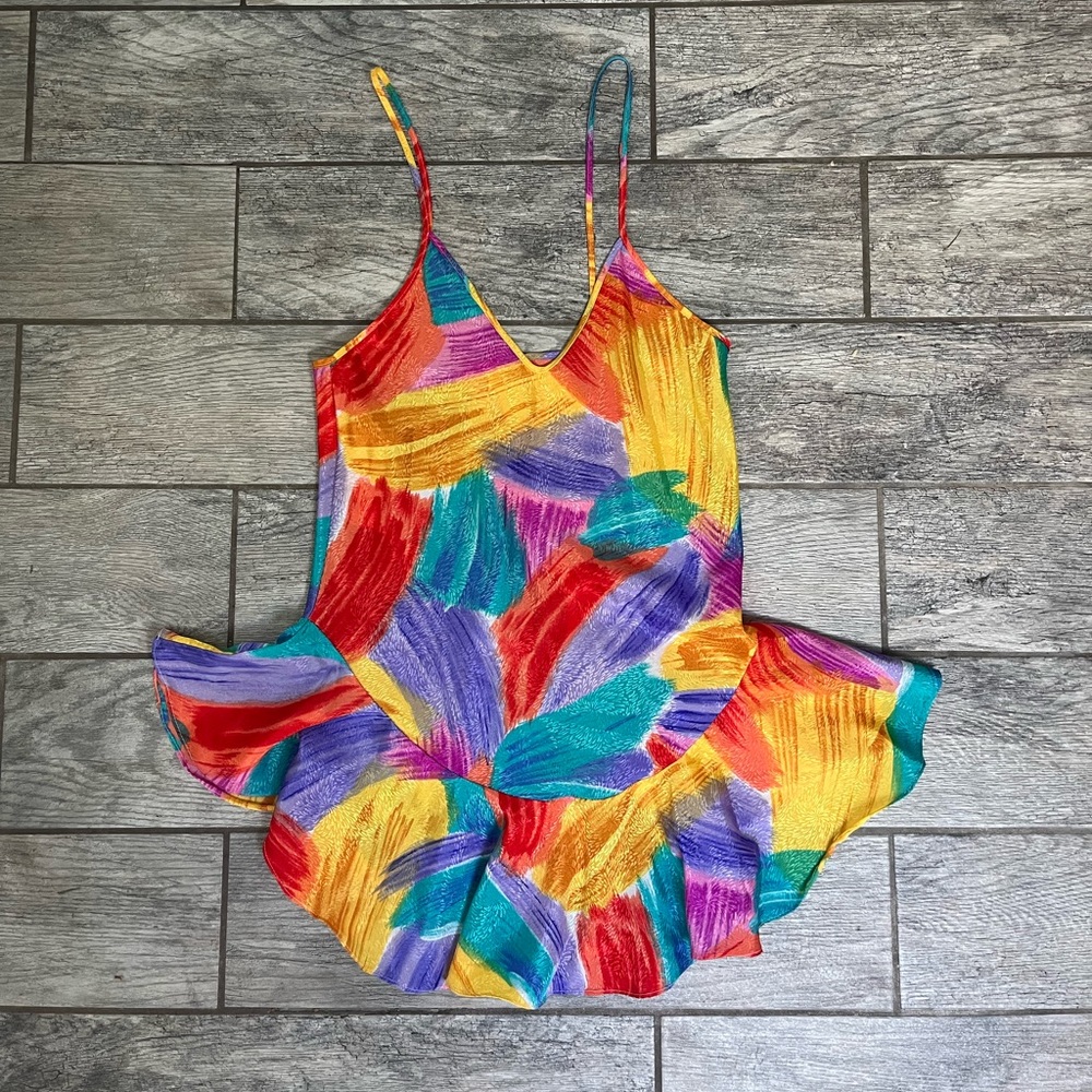 Super fun, colorful slip dress